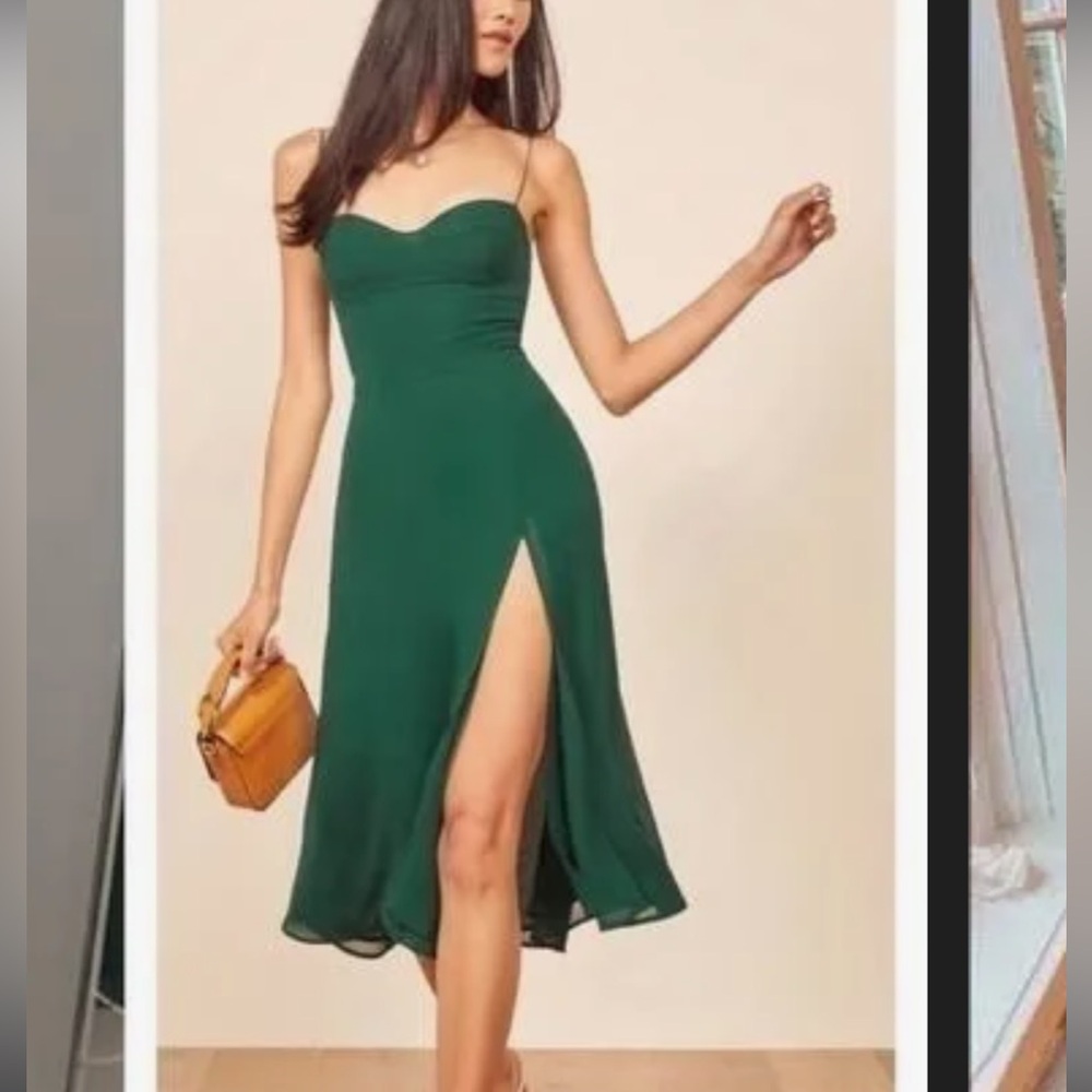 Reformation Juliette Dress Emerald